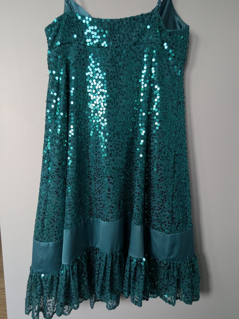 BETSEY JOHNSON Vintage Emerald Sequin Slip Party Dress - Size 0 - Picture 4 of 8